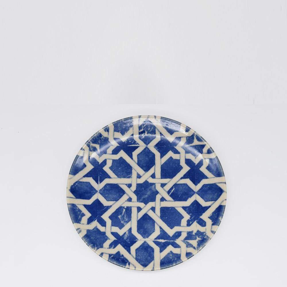 Assiette en grès I Motifs azulejos I Vente en ligne Ensemble de 4 assiettes en grés "Éléments" - 21 cm