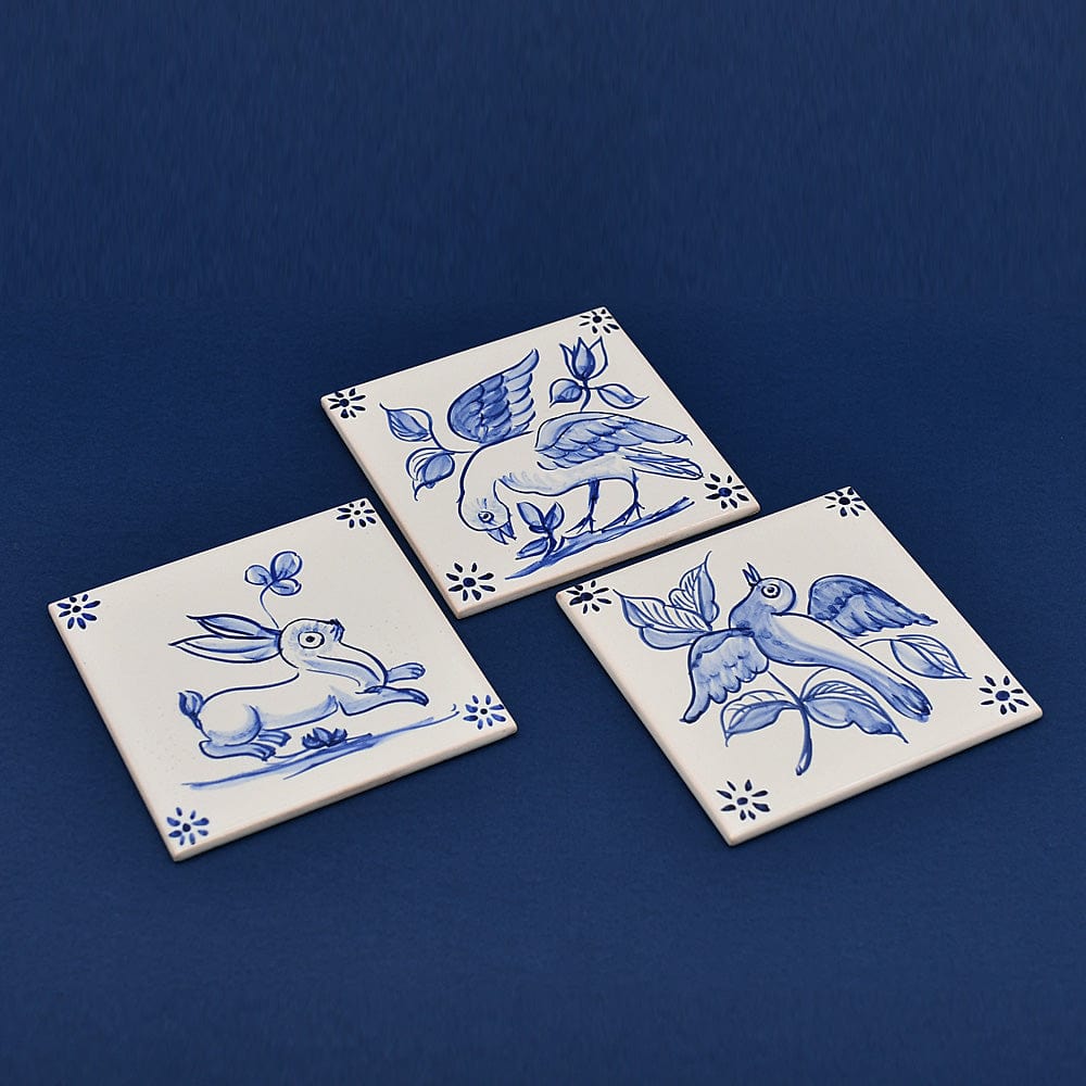 Azulejo portugais I Carreau de faience représentant une oie Azulejo 11x11cm - Ganso