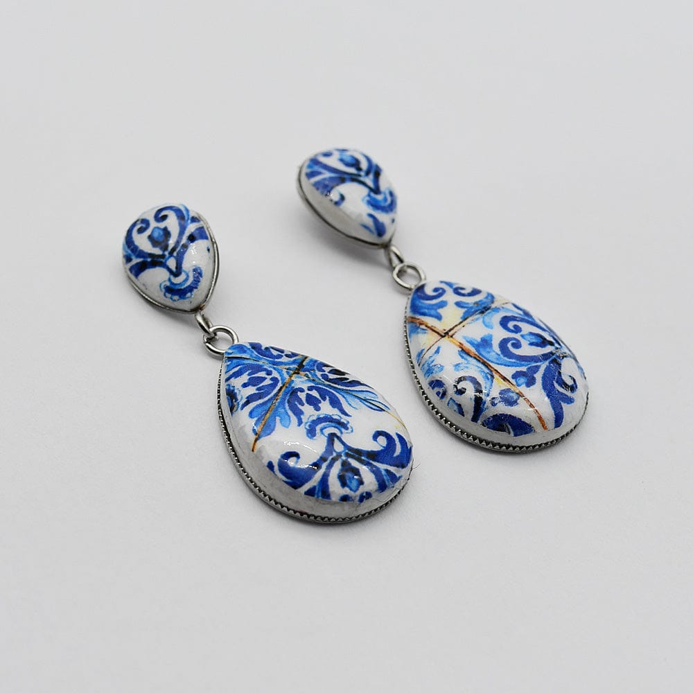 Boucles d'oreille aux motifs azulejos I Bijoux fantaisie portugais Boucles d'oreilles "Azulejos"