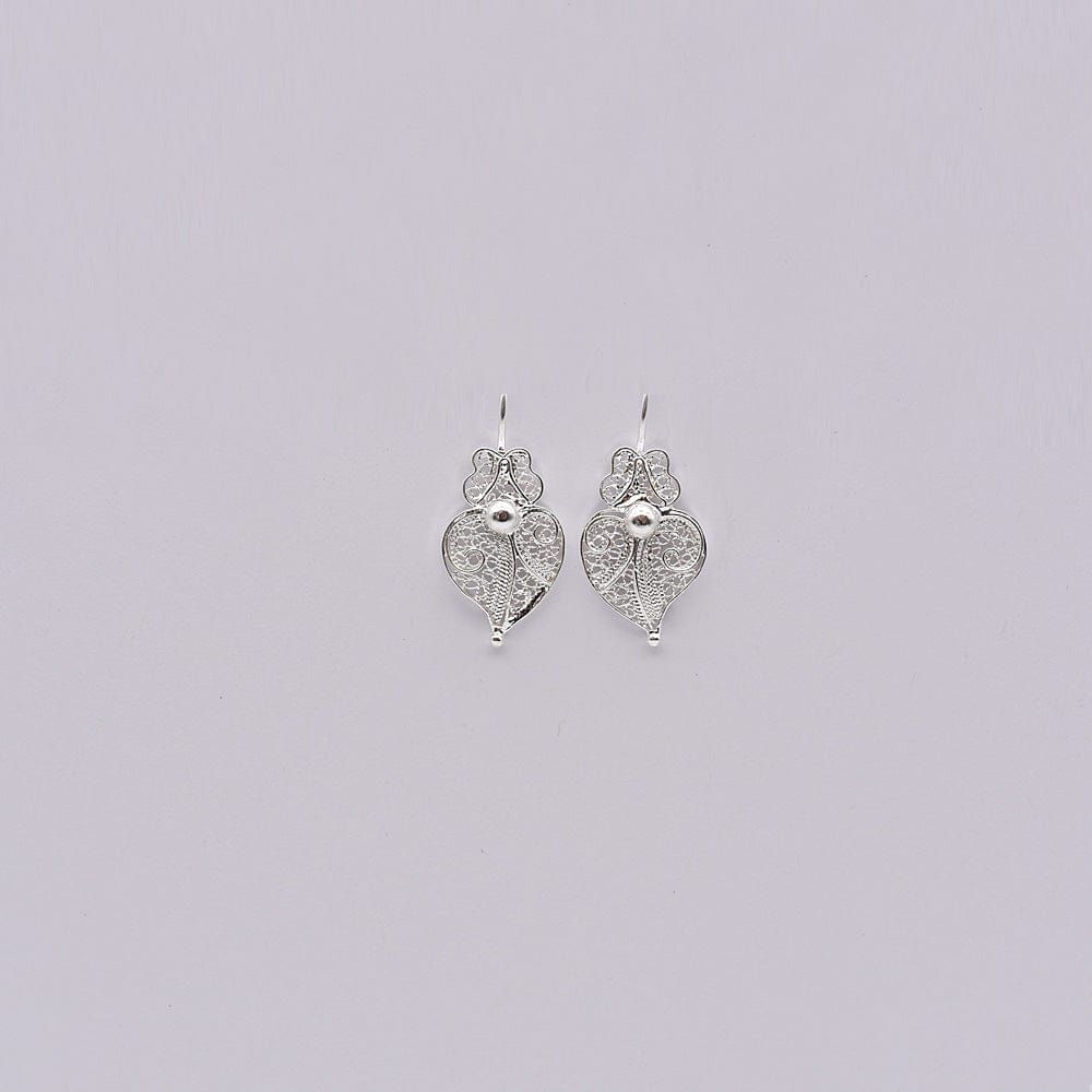 Boucles d'oreille Coeur de Viana en Argent 2,5 cm I Vente en ligne Coração de Viana I Boucles d'oreille en argent - 2,5cm