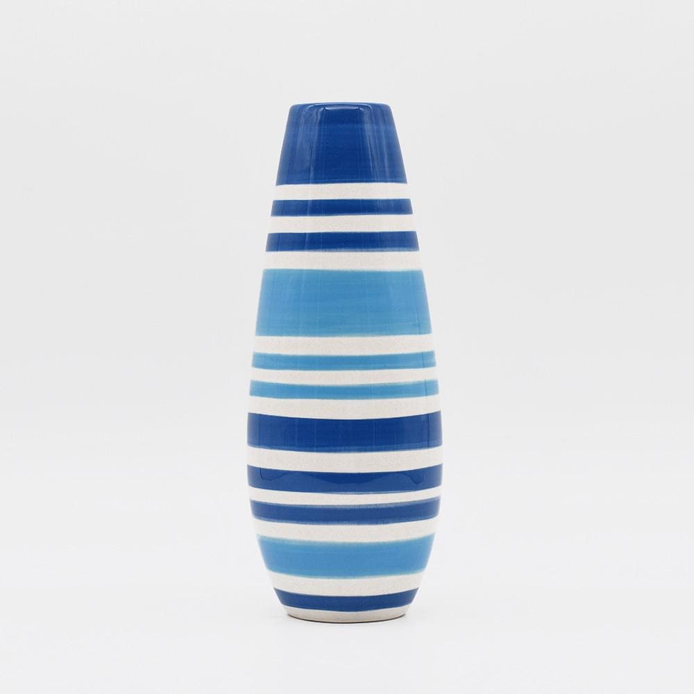 Ensemble de 3 vases rayés bleus