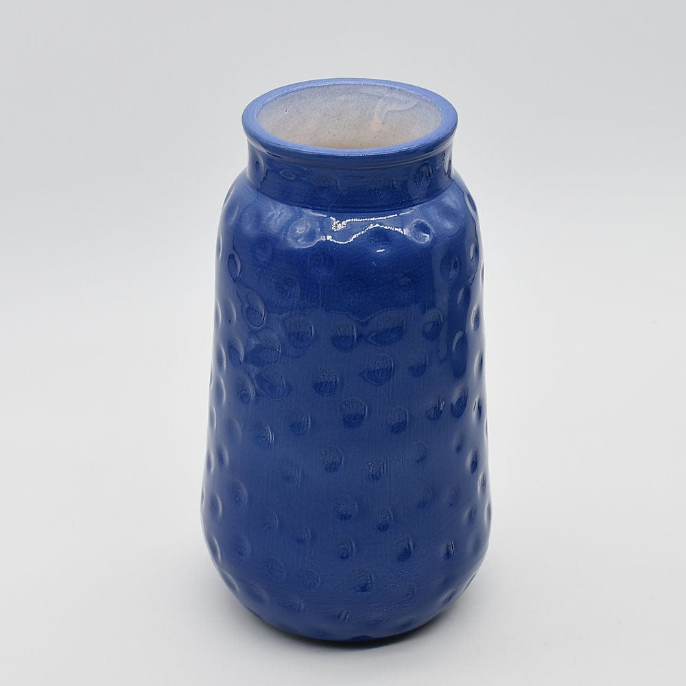 Grand saladier en céramique rouge I Motifs dentelles portugaises Vase en céramique - Bleu