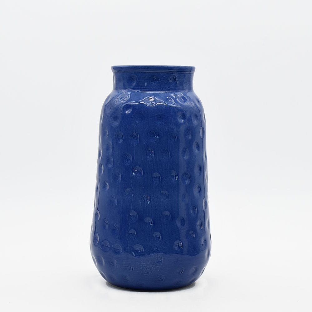 Grand saladier en céramique rouge I Motifs dentelles portugaises Vase en céramique - Bleu