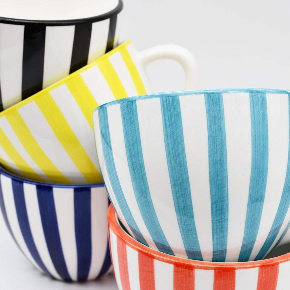 Grande tasse en porcelaine portugaise I Vente en ligne Grande tasse "Costa Nova Mar" - Jaune