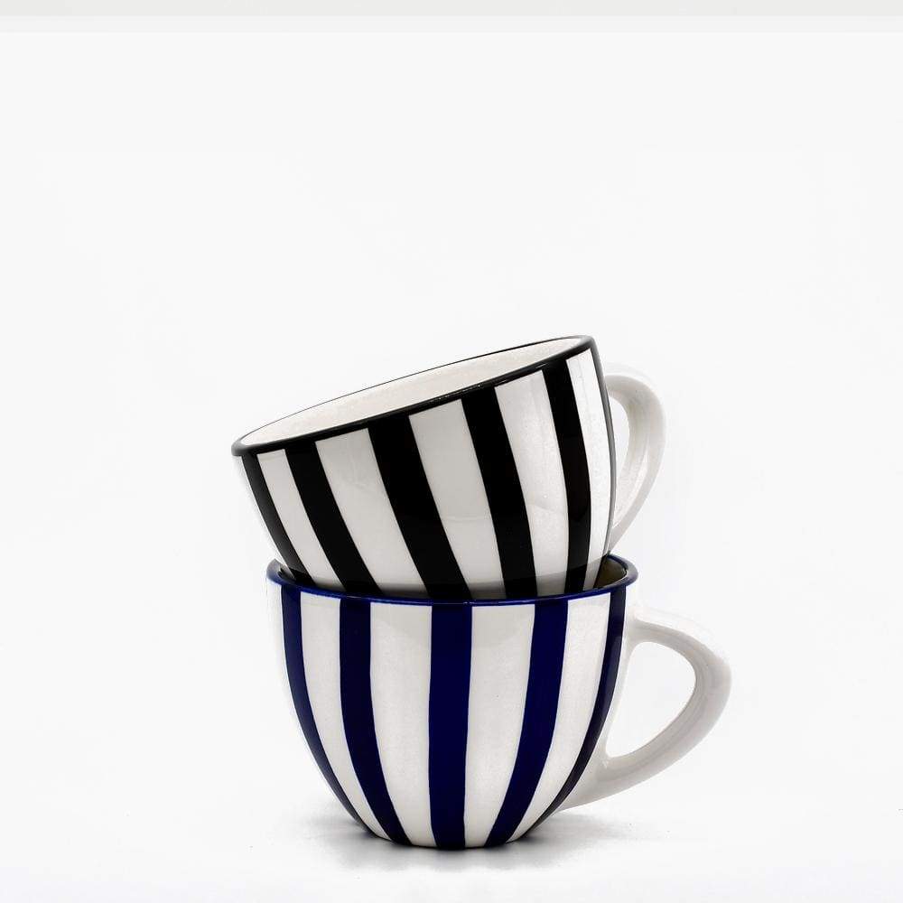 Grande tasse en porcelaine portugaise I Vente en ligne Grande tasse "Costa Nova Mar" - Noire