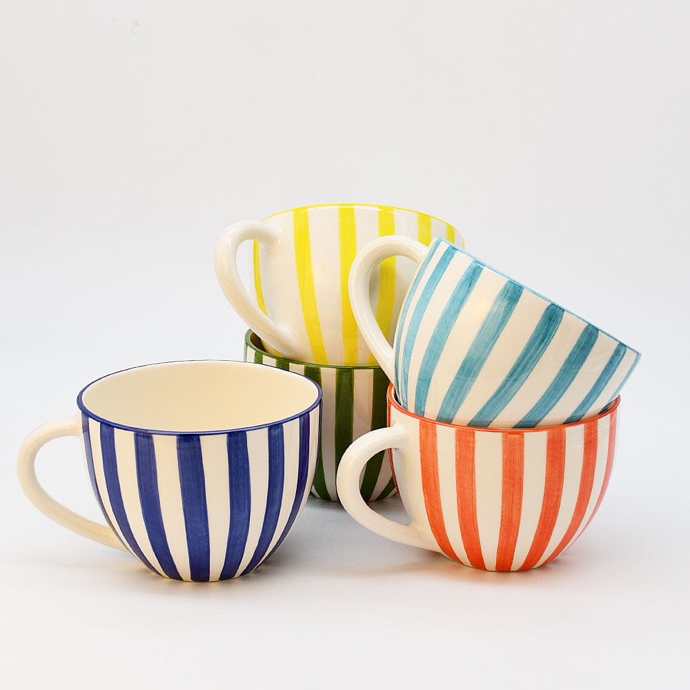 Grande tasse en porcelaine portugaise I Vente en ligne Grande tasse "Costa Nova Mar" - Verte