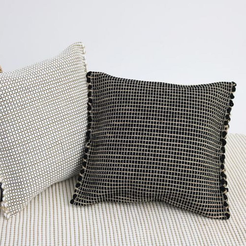 Housse de coussin en coton I Textile portugais Housse de coussin en coton 40x40cm - Noire