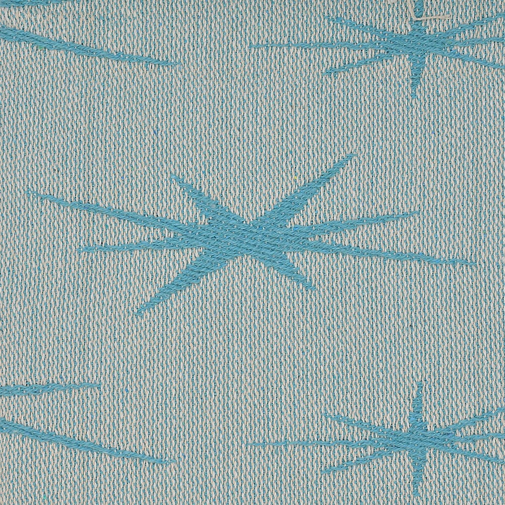 Plaids portugais avec motifs étoiles I Tissage artisanal Plaid en coton "Estrelas" - 3 couleurs Turquoise