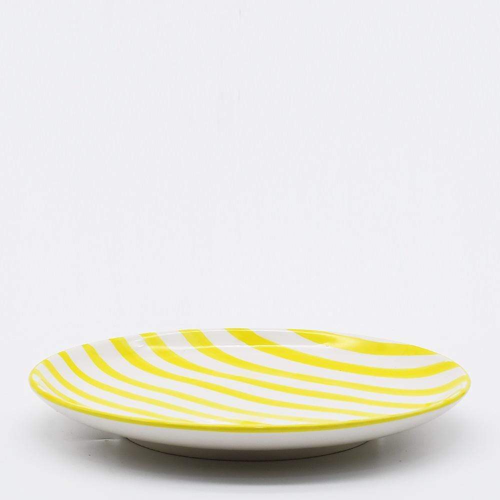 Assiette en porcelaine portugaise I Vaisselle du Portugal en ligne Assiette "Costa Nova Mar" 20cm - Jaune