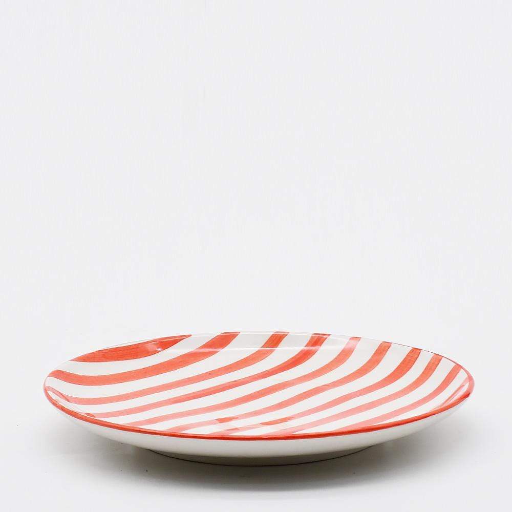 Assiette en porcelaine portugaise I Vaisselle du Portugal en ligne Assiette "Costa Nova Mar" 20cm - Rouge