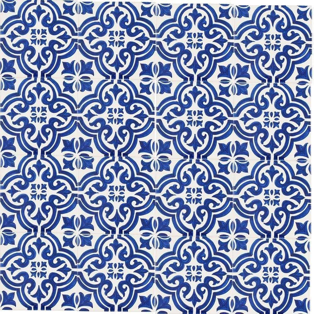 Azulejo Padrao I Azulejo portugais artisanal 14 cm Azulejo Padrão 14x14cm