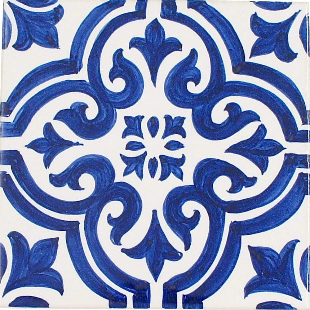 Azulejo Padrao I Azulejo portugais artisanal 14 cm Azulejo Padrão 14x14cm