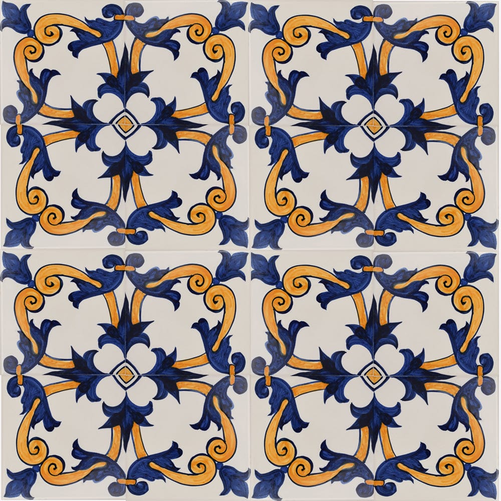 Azulejo Padrao I Azulejo portugais artisanal 14 cm Azulejo Padrão 14x14cm