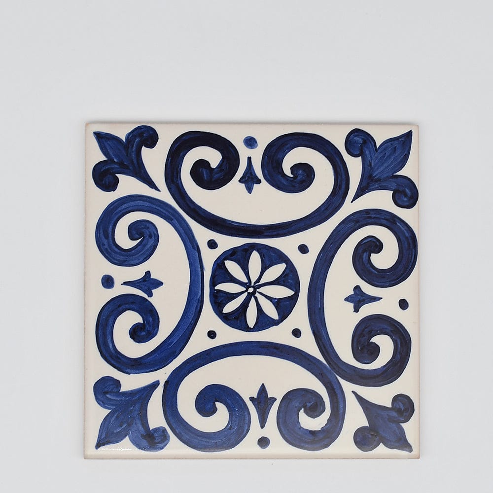 Azulejo Padrao I Azulejo portugais artisanal 14 cm Azulejo Padrão 14x14cm