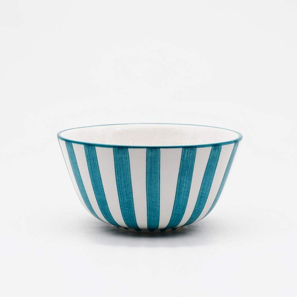 Bol en porcelaine portugaise I Vaisselle du Portugal en ligne Bol "Costa Nova Mar" - Turquoise 13cm