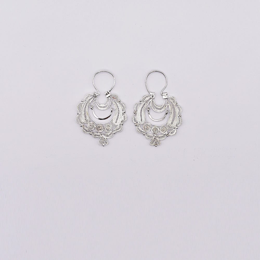 Boucles d'oreille en filigrane d'argent doré I Vente de bijoux argent Boucles d'oreille en argent - 4cm