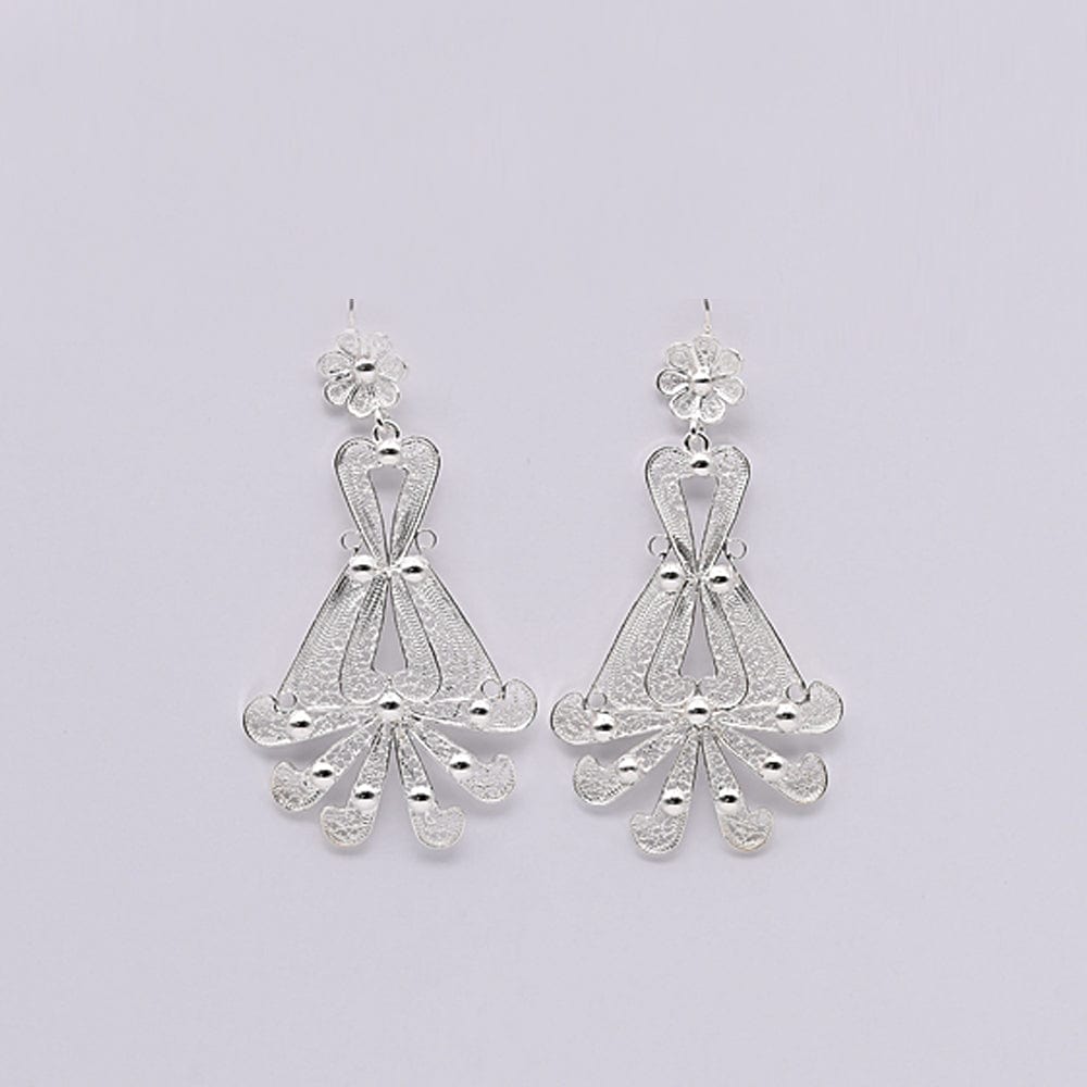 Boucles d'oreille en filigrane d'argent doré I Vente de bijoux argent Boucles d'oreille en filigrane d'argent - 6.5cm