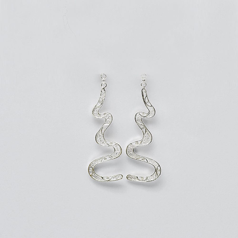 Boucles d'oreille en filigrane d'argent doré I Vente de bijoux argent Serpente I Boucles d'oreille en argent - 6cm