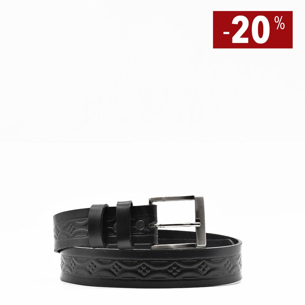 Ceinture en cuir noir I Motif classique Ceinture en cuir noir