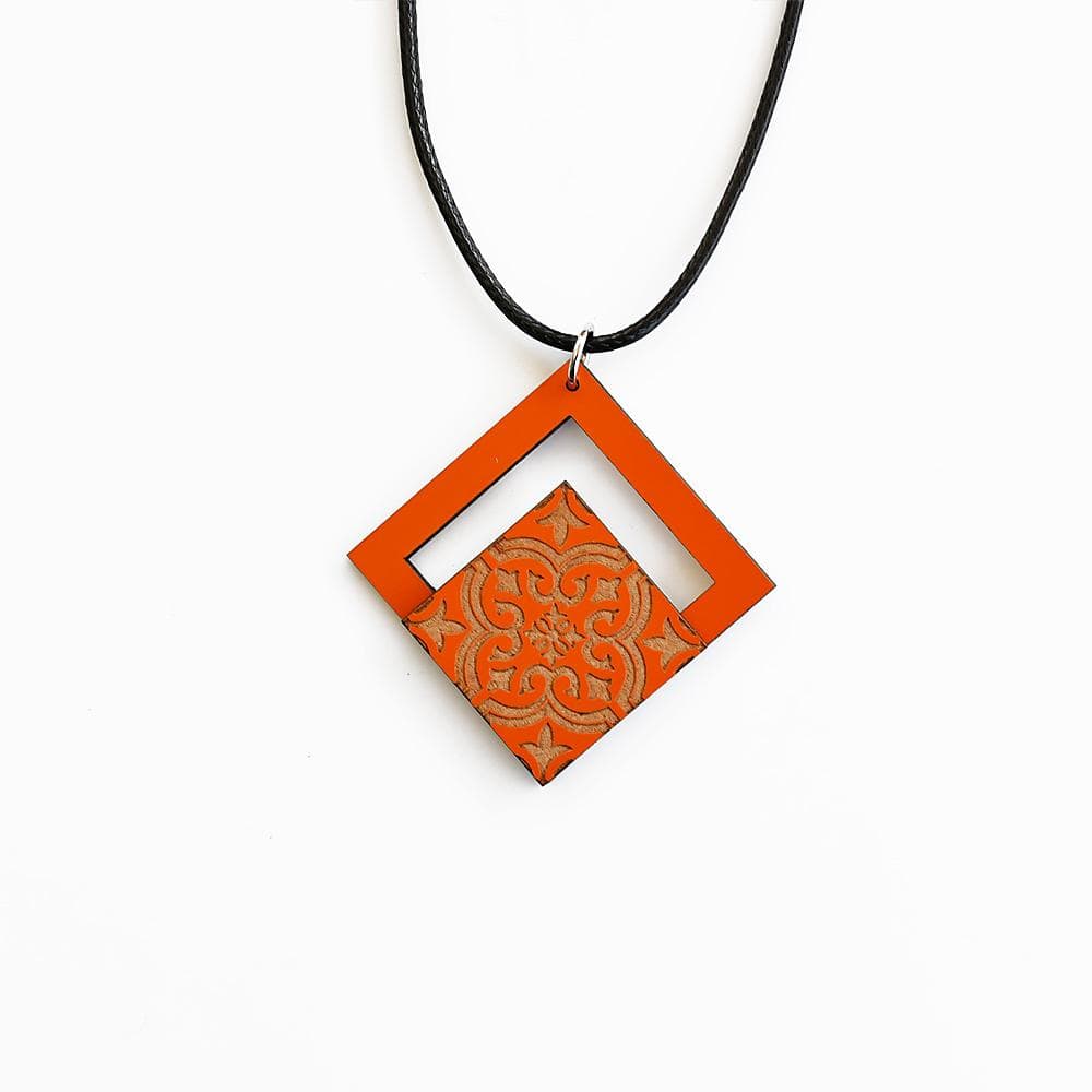 Collier à pendentif Azulejos orange I Bijoux fantaisie portugais Collier "Azulejos" - Orange #2