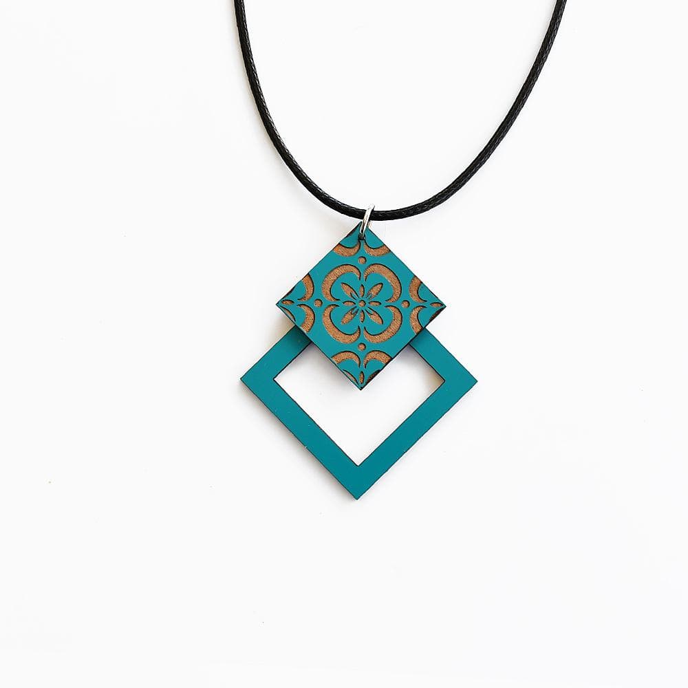 Collier à pendentif Azulejos vert I Bijoux fantaisie portugais Collier "Azulejos" - Turquoise #3