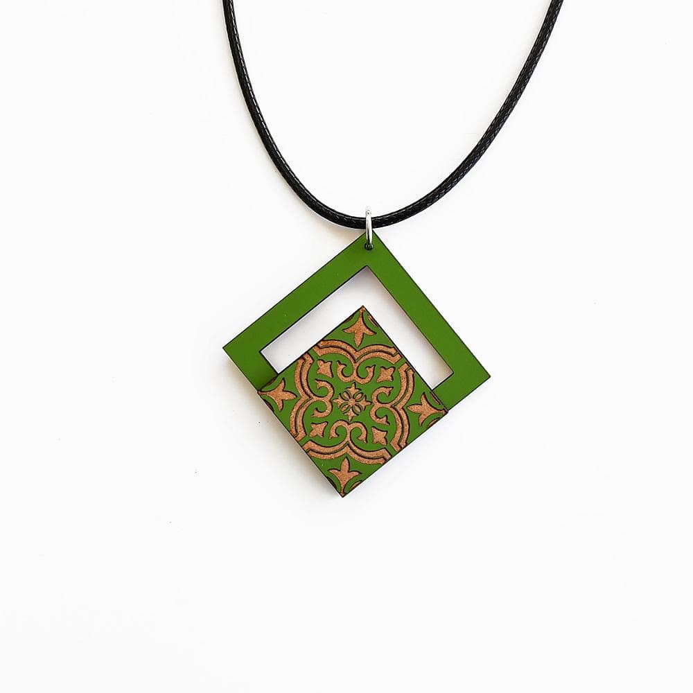 Collier à pendentif Azulejos vert I Bijoux fantaisie portugais Collier "Azulejos" - Vert #2