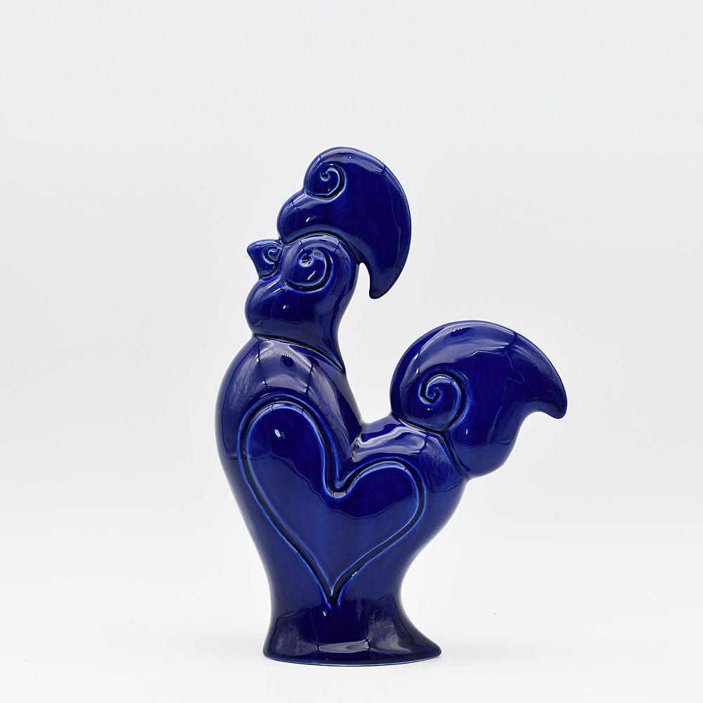 Coq en céramique bleu Cobalt I Produit artisanal du Portugal Coq en céramique - Bleu