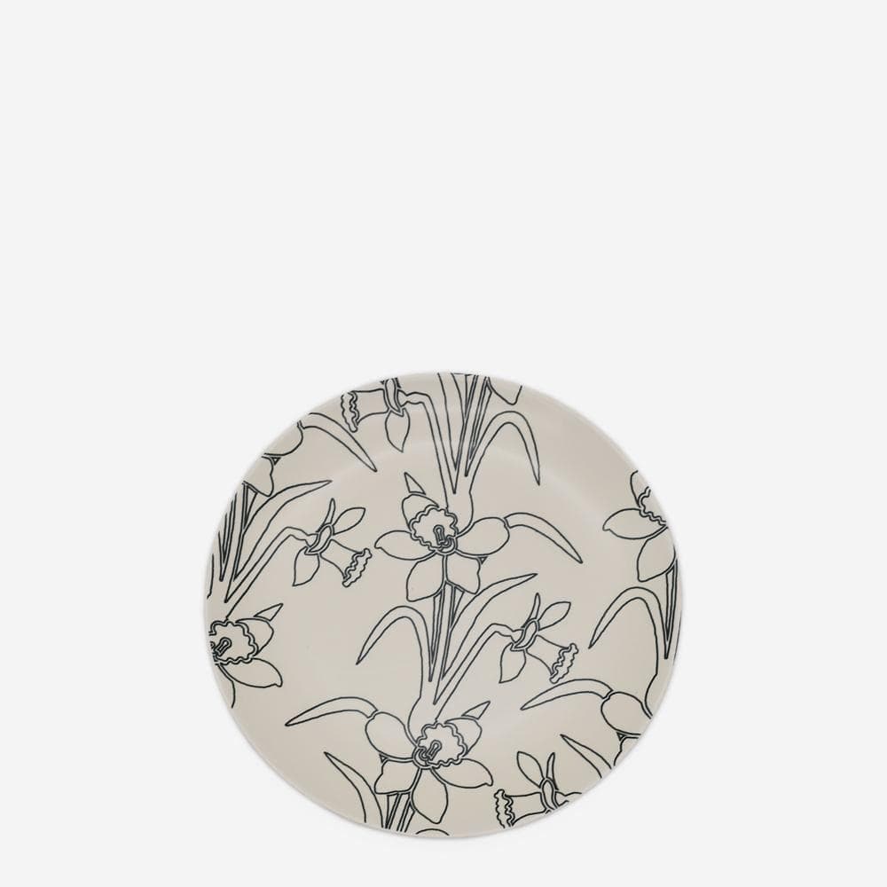 Ensemble de 4 assiettes en grès au motifs floraux Assiette en grès "Flores" - 21cm