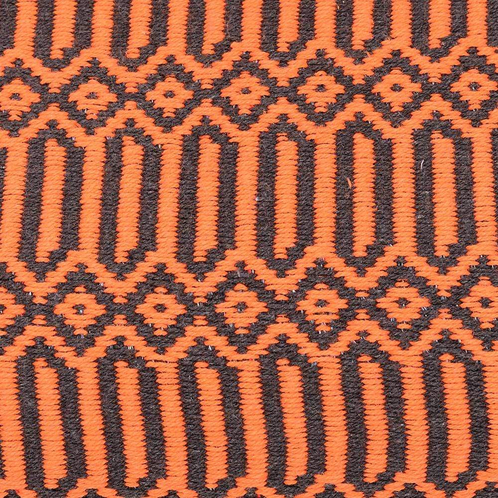 Grand plaid en coton orange et noir tissé au Portugal Plaid en coton 210X140 - Orange & Noir