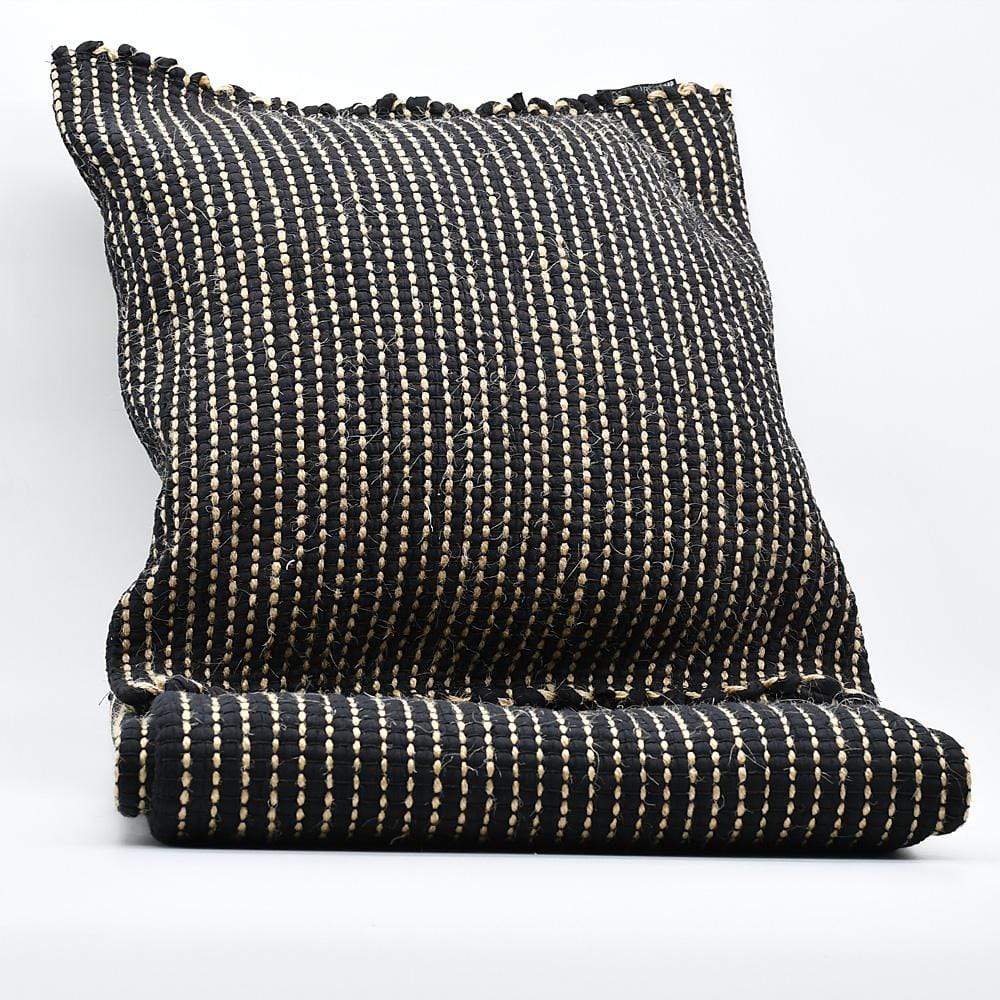 Housse de coussin en coton I Textile portugais Housse de coussin en coton - Noire