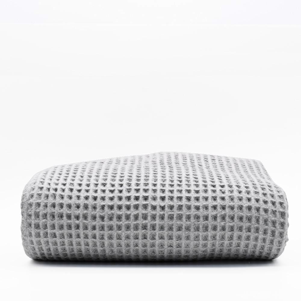 Plaid à franges en coton gaufré Gris clair Plaid à franges en coton gaufré 200x140 - Gris clair