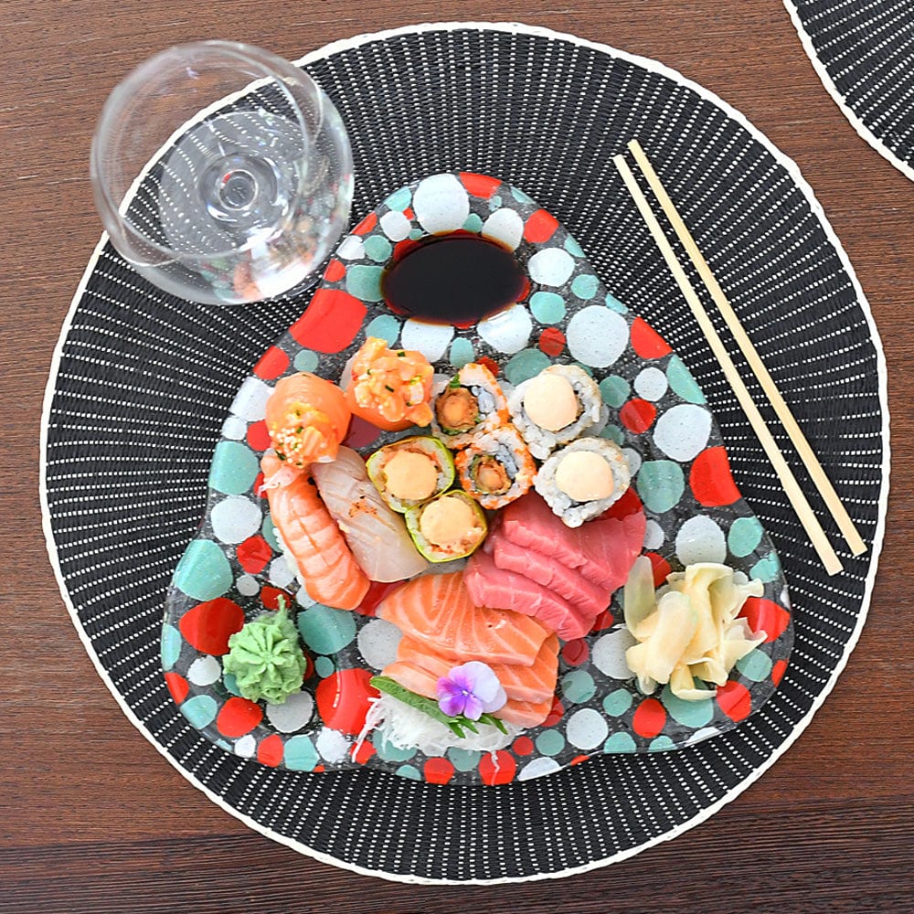 Plat à sushis en verre I Artisanat portugais Plat à Sushis "Marinha Grande"