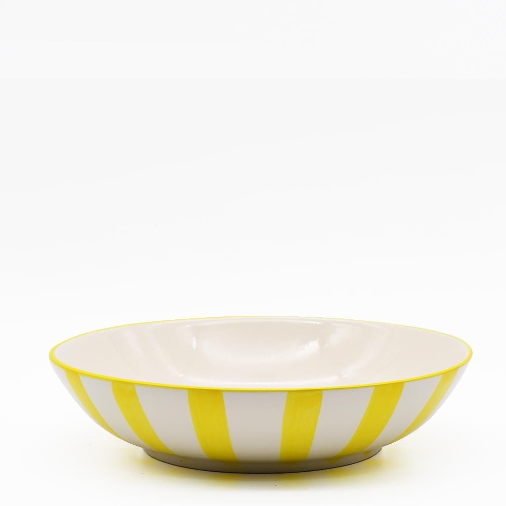 Saladier en porcelaine portugaise I Vaisselle du Portugal en ligne Saladier "Costa Nova Mar" 25cm - Jaune