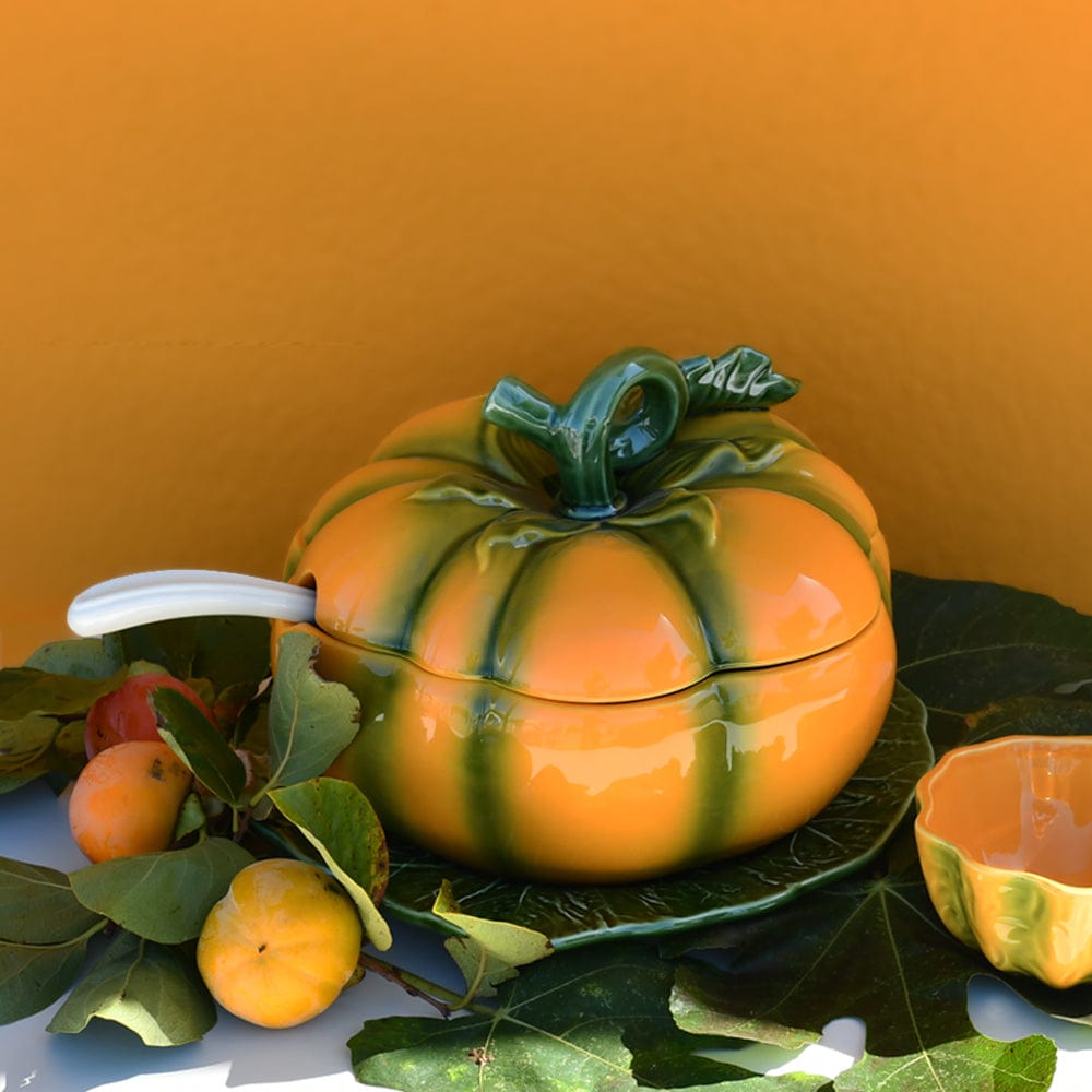 Soupière en forme de citrouille I Vaisselle traditionnelle portugaise Soupière en céramique "Abóbora"