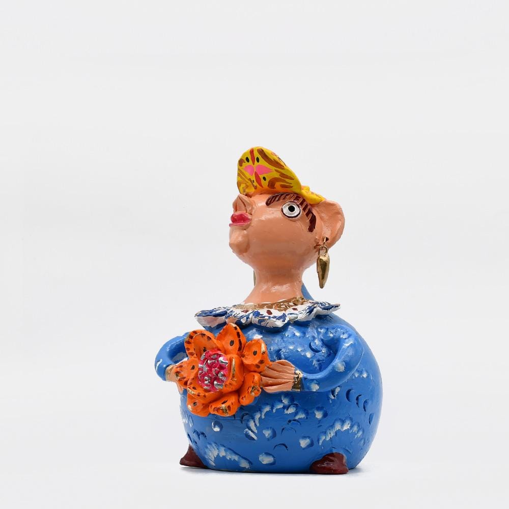 Statuette Boneca aos passarinhos I Julia Cota I Artiste portugaise Boneca Barriguda 30 cm - Jùlia Côta